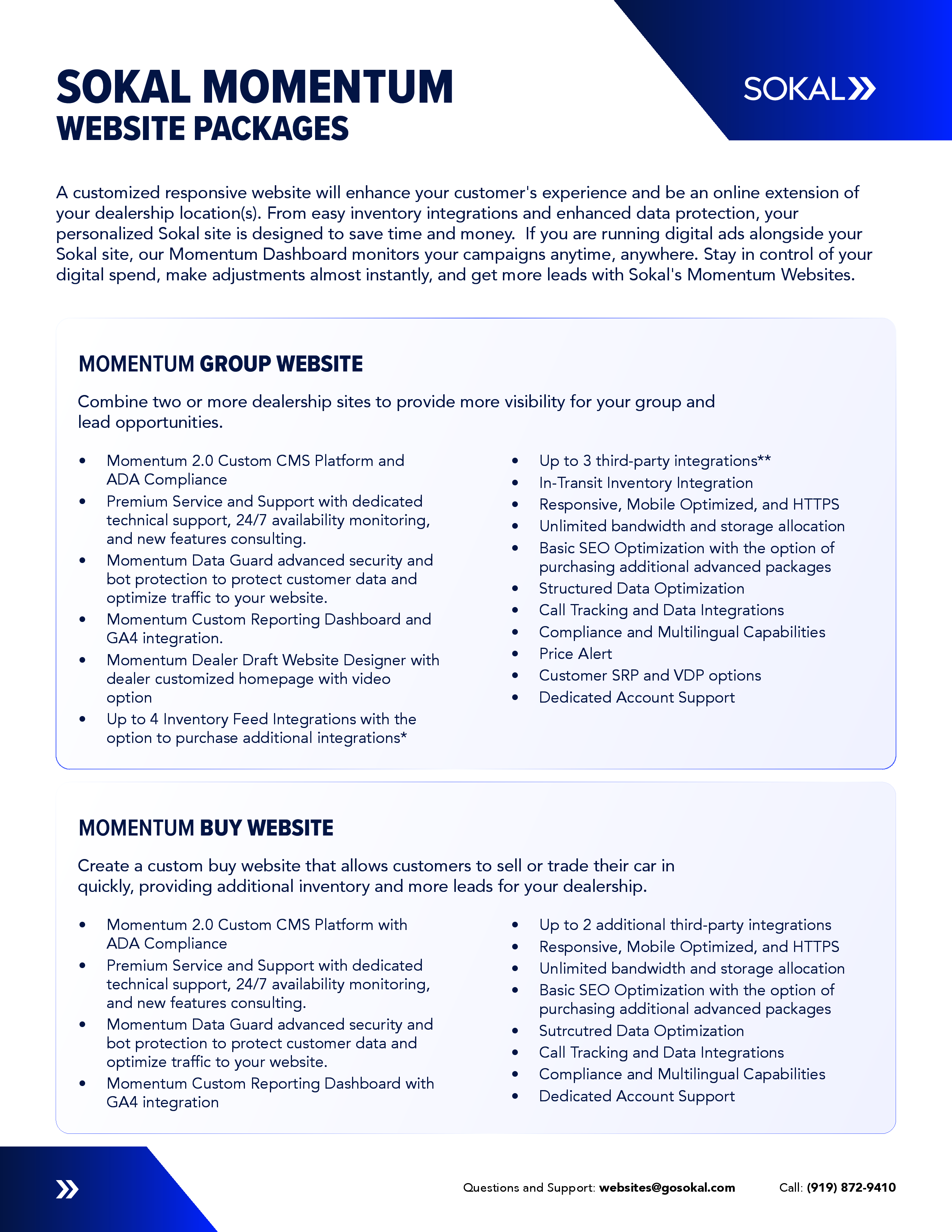 Website package information page 3