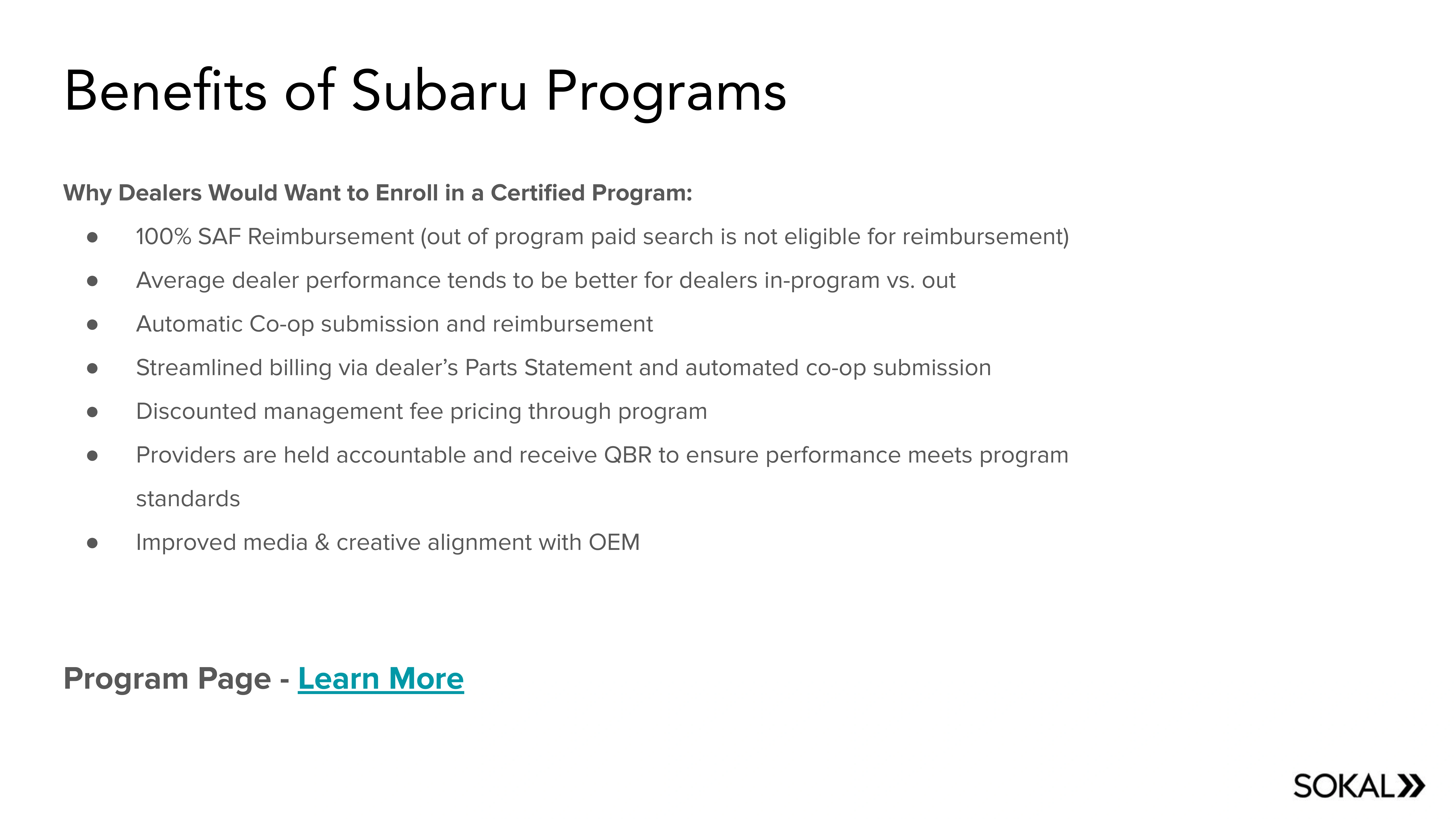 Subaru OEM program slide 5