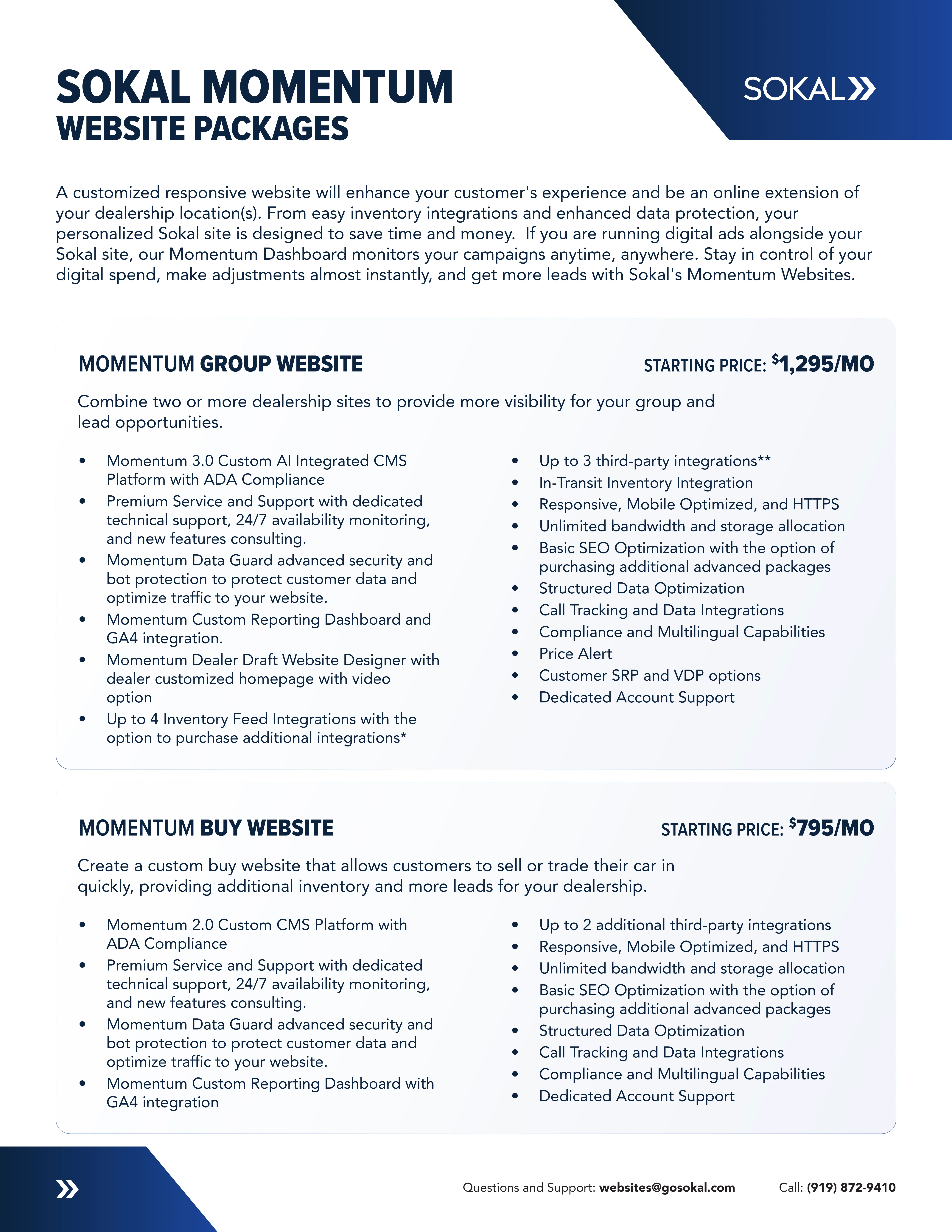 Website package information page 3